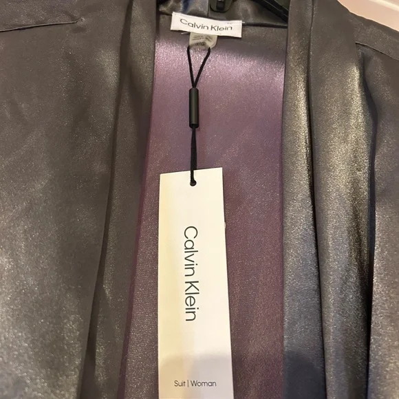 Calvin Klein Sheer Dark Grey Blouse - Picture 5 of 5